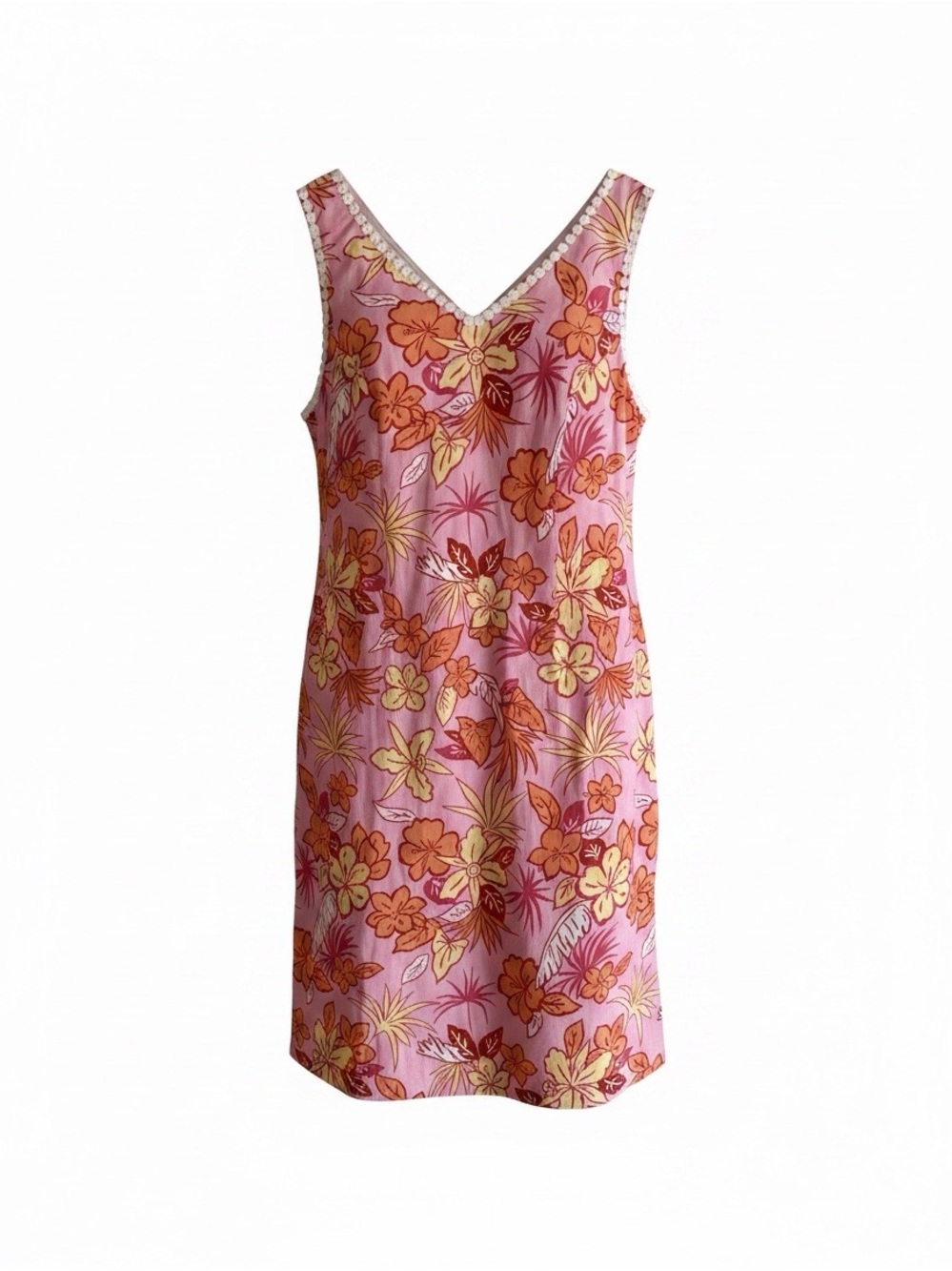 Women’s Summer Pink/Orange Dress Fully Lined Simple yet Elegant SZ 18 NEW